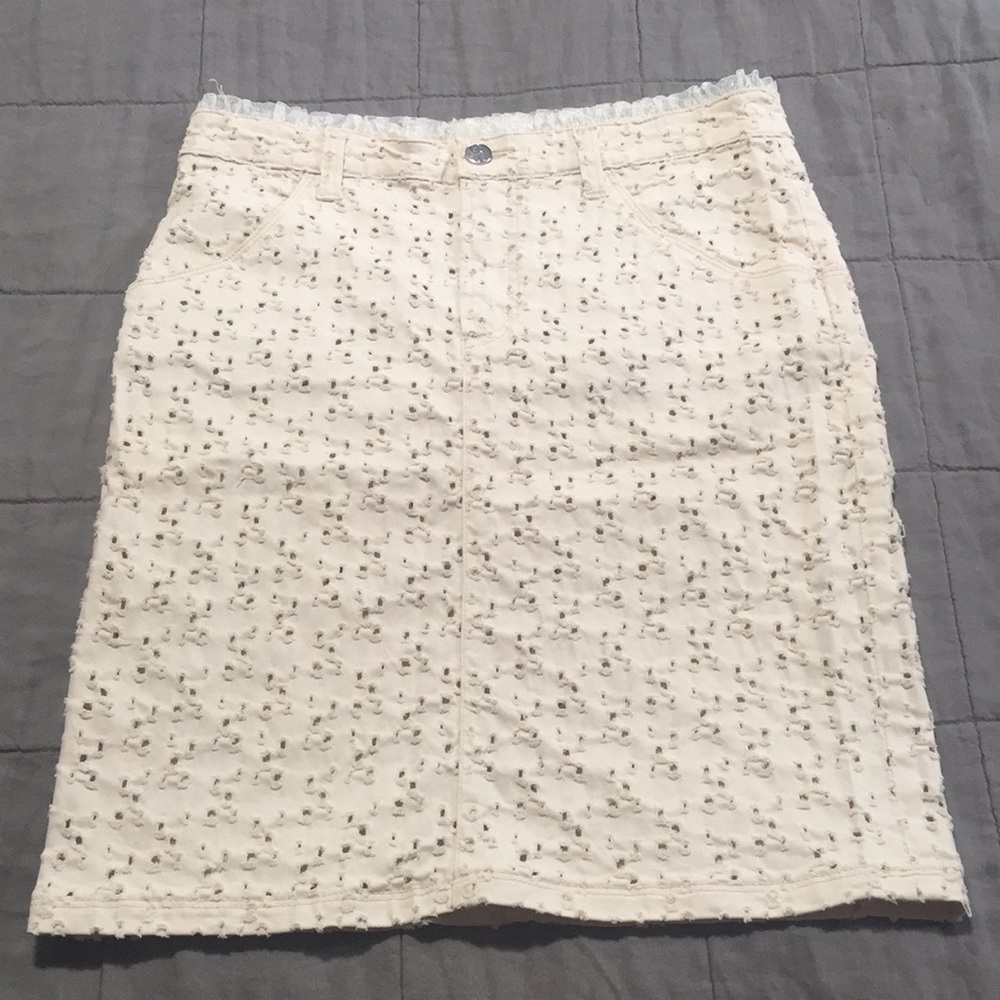 Gf ferre Ivory cutout skirt Italy 28 42
